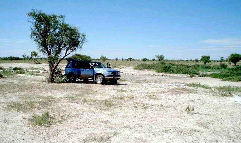Car in the Kalahari Desert