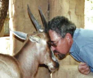 About me with my friend, Chancy, a blesbok on our game farm in South Africa.